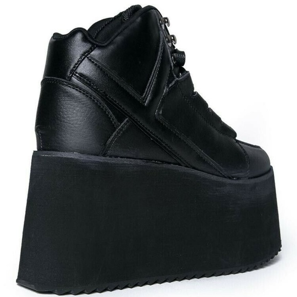 YRU Qozmo Hi 2 Black Adult Womens Platform Shoe - Picture 7 of 8